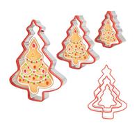 ALLY-MAGIC Christmas Tree Cookie Cutters, Christmas Biscuit Cutter Cake Mould, 3PCS Stainless Steel Xmas Cookie Cutter Set for Xmas Holiday Festive Y9HBSDSMJ