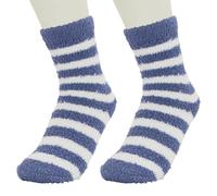 ALLY-MAGIC Fluffy Socks Womens 4-7, Ladies Bed Socks with Striped designCosy Sock Winter Warm Comfy Girls Sock Christmas Gifts for Women and Mum Y9FHBTWW (Blue)