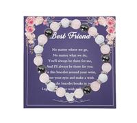 ALLY-MAGIC Friendship Bracelet, Natural Stone Heart Bead Bracelet for Women Girls Best Friend Teenage with Gift Message Card Y8ZHPYSL
