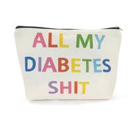 ALLY-MAGIC Funny Diabetic Travel Bag - All My Diabetes Shit Bag, Carrying Pouch for Emergency Patient Gift (All-2) Y4ALLLXB