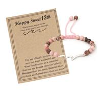 ALLY-MAGIC Girl Birthday Gift Bracelet, 13th Birthday Pink Bracelet, Best Teen Decorations Present, Birthday Graduation Gift Teenage Girls Gifts for Daughter Sister Friends Granddaughter Y4SRSL