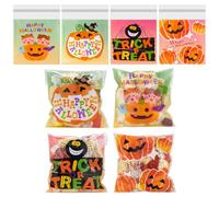 ALLY-MAGIC Halloween Candy Bags, 100Pcs Self Adhesive Clear Bags Cookie Cellophane Treat Bag Small Sweet Cone Bag for Halloween Party Supplies Pastry Snacks Goodies Gifts Y4-GJBGD (B)