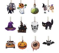 ALLY-MAGIC Halloween Hanging Ornaments, 12 PCS Paper Ornaments - Outdoor & Tree Decorations for Halloween Party & Home Courtyard Decor