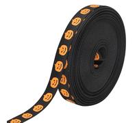 ALLY-MAGIC Halloween Ribbon, 10mm Wide Halloween Ribbon for Crafts, 10 Yards Pumpkin Skull Pattern for Crafting Gift Wrapping Hair Bows Halloweens Party Decorations Y9SD (Pumpkin)