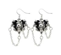 ALLY-MAGIC Halloween Skull Heart Earrings, Gothic Vampire Dangle Jewellery Scary Horror Earrings Halloween Costume Jewelry for Women Girls Y4KLAXEH