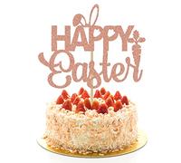 ALLY-MAGIC Happy Easter Cake Topper, Easter Cupcake Toppers Decorations Rabbit Cake Toppers Bunny Easter Egg Cupcake for Easter Party Cake Decorations Y4-FHJDGZS