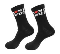 ALLY-MAGIC I LOVE MY WIFE Socks, Men’s Funny Novelty Socks, Cozy Men Sock-Gifts for Valentines Anniversary Boyfriend Husbands Y4AQZW