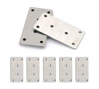 ALLY-MAGIC Metal Flat Brackets for Wood, 5PCS 80 × 40mm Flat Joining Plates, Sleeper Bracket Heavy Duty, Stainless Steel SMending Plates for Wood Fixing Y4LKZJ