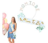 ALLY-MAGIC Mummy To Be Sash and Tiara, Baby Shower Party Decoration Mummy Sash Party Accessories Kit for Gifts to Mum Accessories Decor Favour Party Supplies Y4YYTZ