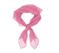 ALLY-MAGIC Plain Square Chiffon Neck Scarf For Lady Retro 50s Light Weight, Fashion Women Plain Square Chiffon 50s Neck Scarf Y3XFFJ (PINK)