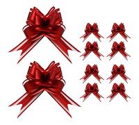 ALLY-MAGIC Pull Bows Gift Wrapping Bows, Butterfly Knot Present Christmas Wrap Ribbon Bows Present Bows Large Organza Present Pull Bow for Christmas Wedding Party Y6-LHHDJ(Red)