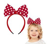 ALLY-MAGIC Red Bow Headbands, Large Bowknot Hairband, Christmas Hairbands Headdress for Women Girls, Vintage Hairbands for Xmas Party Cosplay Christmas Costume Accessories Y9HDJFG (Polka dot)