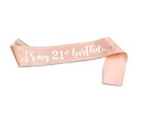 ALLY-MAGIC Rose Gold 21th Birthday Sash, Birthday Sash for 21th Gift Her Girl Party Accessories Y4SRJD (21)