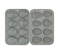ALLY-MAGIC Skull Chocolate Moulds, Halloween Silicone Candy Mould Christmas Candle Baking Resin Mould Fondant Moulds for DIY Cake Decorating Jelly Ice Cube Y6-8LKLMJ (Grey)
