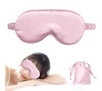 ALLY-MAGIC Sleep Mask for Women Men, Silk Eye Mask Super Soft Eye Masks with Adjustable Elastic Strap Both Sides Blackout with Cloth Bag for Travel Yoga Nap Meditation Y4-SMZGYZ(Pink)