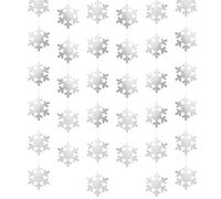 ALLY-MAGIC Snowflake Garland Bunting, Snow Christmas Banner Hanging Decorations 13Ft Glitter Silver Snowflake Streamer for Christmas Winter Wonderland Frozen New Year Birthday Hanging Decor Y5XHLHGS