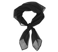 ALLY-MAGIC Square Chiffon Scarf for Women, Lightweight Retro 50s Scarf, Sheer Vintage Neck Scarf for Choir, School Uniform, Rockabilly Events and Everyday Wear Y3XFFJ (BLACK)