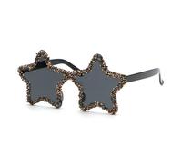 ALLY-MAGIC Star Shaped Sunglasses, Rhinestone Rimless Star Glasses Bling Diamond Transparent Crystal Sunglasses for Women Men Teen Summer Beach Party Favors Photo Booth Props