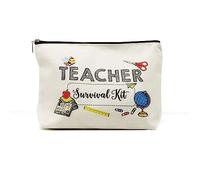 ALLY-MAGIC Teacher Appreciation Gifts, Teacher Survival kit Thank You Gifts for Women Best Teacher Ever Makeup Bag Teacher Gifts from Student for Teacher Day Graduation Birthday Gifts Y7JSFBD (bee)