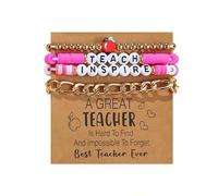 ALLY-MAGIC Teacher Gifts Beaded Bracelets, Thank You Gift Teacher Appreciation Gifts, Apple Charm Teachers Inspire Presents for Women Teachers Day Thanksgiving, Christmas Y8FSJSJSL