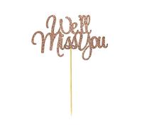 ALLY-MAGIC We Will Miss You Cake Topper, Glitter Retirement Party Cake Toppers for Job Change Retirement Graduation Party Decorations (Pink) Y5HXNDGCJ