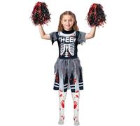 ALLY-MAGIC Zombie Cheerleader Costume for Girls Scary Bloody Cheerleader Costume Kids Halloween Costumes Halloween Fancy Dress Outfit for Kids Halloween Party Cosplay Dress Up Accessories Y7XYLLDF