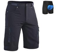 Ally Mens MTB Mountain Bike Short Bicycle Cycling Biking Riding Shorts Cycle Wear Relaxed Loose-fit - Black - L(Waist:32-34", Hip:40-42")
