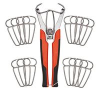 ALLY Tools Miter Spring Clamp Pliers with 16 Miter Spring Clamps - Spring Loaded Handle Design - Long 8 inch Handle for Big Hands for use with Wood Trims, Moldings, Picture Frames, and Woodworking.