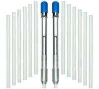 ALLY Tools Two Round Soapstone Holder with 14 Round Professional Quality Soapstone Pens Refills for Welding and Welders Perfect for Making Removable Markings on Steel, Aluminum, and Cast Iron