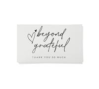 allydrew 2.1" x 3.5" Thank You Card Inserts, Appreciation Cards for Small Business, Weddings, Bridal & Baby Showers, 120pcs, Beyond Grateful