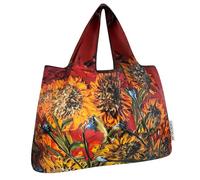 allydrew Large Foldable Oil Painting Nylon Reusable Grocery Bag, Sunflowers