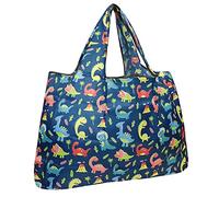 allydrew Large Foldable Tote Nylon Reusable Grocery Bag, Dinosaurs