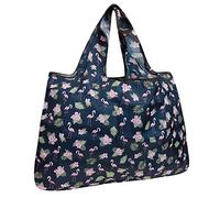 allydrew Large Foldable Tote Nylon Reusable Grocery Bag, Flamingos, L, Casual