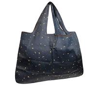 allydrew Large Foldable Tote Nylon Reusable Grocery Bag, Moon & Stars