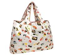 allydrew Large Foldable Tote Nylon Reusable Grocery Bag, Sushi