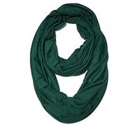 allydrew Soft Lightweight Jersey Knit Solid Color Infinity Scarf Jersey Circle Scarf, Dark Green, One Size