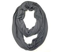 allydrew Soft Lightweight Jersey Knit Solid Color Infinity Scarf Jersey Circle Scarf, Silver Grey, One Size