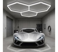 ALLYES Hexagon Garage Light,Honeycomb Hex LED Ceiling Lights, 6500K 100W 12860LM, DIY Splicing Hex Ceiling & Wall Decor Lights, for Workshop Basement Gym Warehouse Bar Barbershops