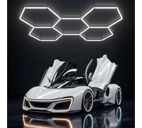 ALLYES Hexagon Garage Lights,156W 18720LM,5 Hexagon LED Garage Lights 6500K, Premium PC Material, DIY Installation for Garage Workshop,Shop,Salon,Gym