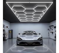 ALLYES Hexagon Garage Lights, Hex LED Ceiling Lights, 70750LM 6500K 566W, Honeycomb LED for Shop Car Detailing Office Gym Barber