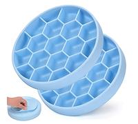 ALLYGOODS 2 Pack Silicone Slow Feeder Dog Bowls Large Breed/Medium Sized Dog/Small Breed - Food Bowls/Dog Dishes/Dog Plates Puppy/Large/Medium/Small Two Pack, Blue