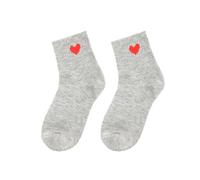 ALLYMAGIC Red Heart Socks,Cotton Women Breathable Simple Mid-Calf Socks or Sport Gym Y8CXZTW (UK, Alpha, One Size, Regular, Regular, grey)