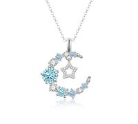 Allynne Crescent Moon Butterfly Star Flower Necklaces for Women,Silver Rose gold Pendant, Birthday or Mother's Day Fine Jewelry Anniversary Christmas Gift for Women Wife Mom Girlfriend Lady, Rose Gold