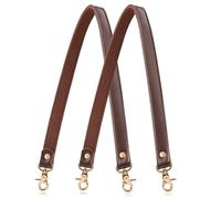Allzedream 2 Pack Genuine Leather Handbag Shoulder Bag Replacement Strap, Coffee, Gold Hardware, 60 cm x 2 cm x 0.1 cm
