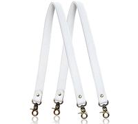 Allzedream 2 Pack Genuine Leather Strap Replacement for Handbag or Crossbody Bag, White, Medium, Clip On