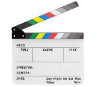 ALLZEDREAM Acrylic Directors Clapboard Film Clapper Board Cut Action Scene Slates with 2 Dry Erase Whiteboard Pens, Multicolor