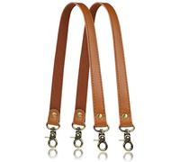 Allzedream Genuine Leather Purse Strap Sewing Canvas Replacement Handbag Shoulder Bag 2 Pcs, Camel, M