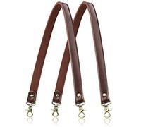 Allzedream Genuine Leather Purse Strap Sewing Canvas Replacement Handbag Shoulder Bag 2 Pcs Coffee