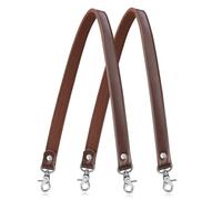 Allzedream Genuine Leather Purse Strap Sewing Canvas Replacement Handbag Shoulder Bag 2 Pcs, Coffee, Silver Hardware