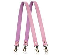 Allzedream Genuine Leather Purse Strap Sewing Canvas Replacement Handbag Shoulder Bag 2 Pcs, Pink, M, Snap
